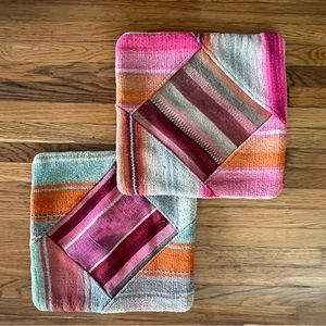 2 Vintage Kilim Pillowcases Cushion Covers
